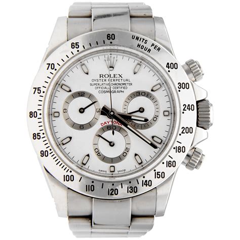 rolex daytona tutto acciaio quadrante bianco|Acquista Rolex Daytona Acciaio su Chrono24.